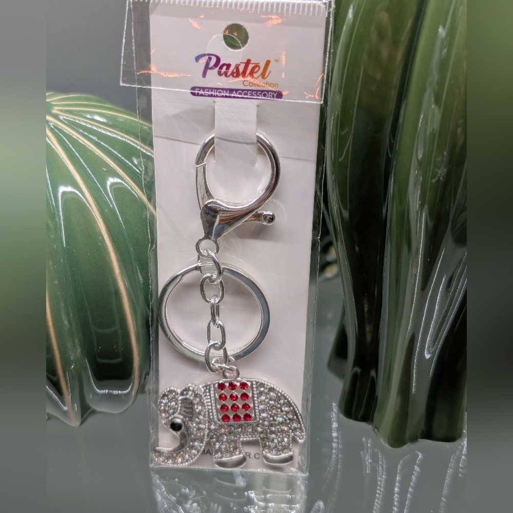 Silver Elephant Keychain